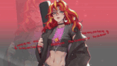 a drawing of a girl with red hair and the words the grinding star on the bottom