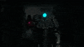 a red light is shining on a person 's torso