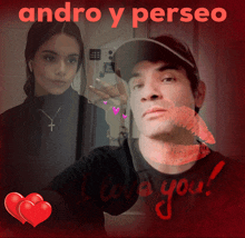 a picture of a man and a woman with the words andro y perseo