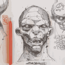 ugly portrait sketch goblin bald