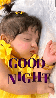 a picture of a baby sleeping with the words " good night " below it