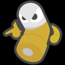 a cartoon drawing of a yellow cannon pointing at the camera