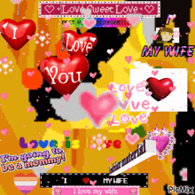 a collage of hearts with the words " love sweet love " on top