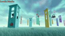 a sanda media ad with a bunch of doors on it