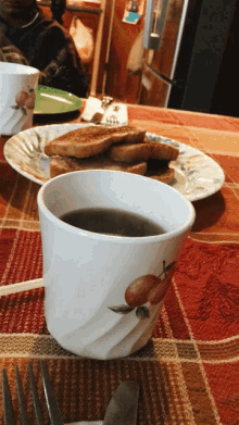 breakfast coffee drink morning toast
