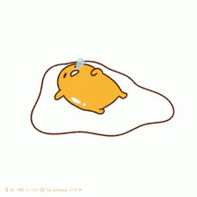 a drawing of a cartoon character laying in an egg with a bubble coming out of its nose