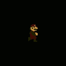 a pixel art drawing of a cartoon character with a skull on his face .