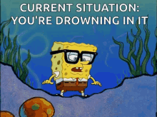 drowning spongebob