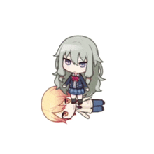 a girl standing next to a boy laying on the ground