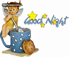 Good Night - Tea And Cookie.Gif GIF - Good Night - Tea And Cookie Good Night Wishes Good Night Greetings GIFs