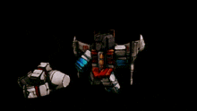 a cartoon drawing of a robot holding a gun in a dark room