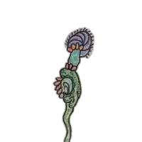 a drawing of a flower with a purple center