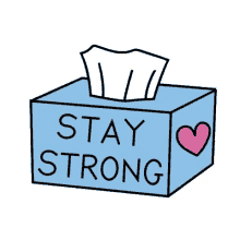 stay strong dont cry tissue box tissue paper heart