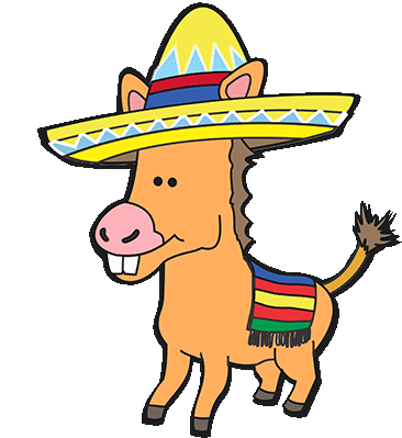 Happy Miniature Donkey With Lit Up Sombrero Sticker - Happy Miniature ...