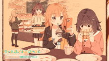 a drawing of a girl taking a picture of herself with a phone