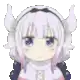 a close up of a girl with horns and a bow on her head .