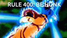 a picture of a person with the words rule 400 be hunk on it