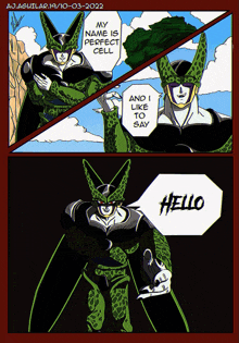 a cartoon of a cell saying hello to another cell