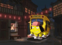School Bus The Simpsons GIF