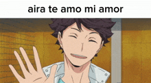 a picture of a boy with the words aira te amo mi amor
