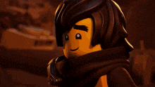 a ninjago character is sitting in a cockpit holding a sword