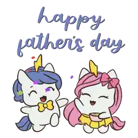 a happy father 's day card with two ponies