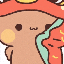 a cartoon drawing of a mushroom with a smiley face on it