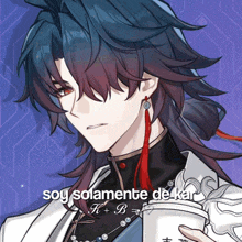 a drawing of a boy with the words soy solamente de kar on the bottom
