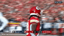 a football game is being played between the denver broncos and the kc chiefs