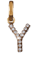 the letter y is surrounded by diamonds on a white background