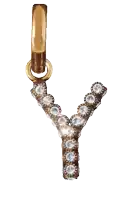 the letter y is surrounded by diamonds on a white background