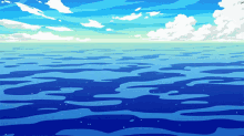 tsuritama anime ocean sea water