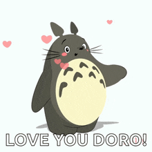 a picture of a cartoon character with the words love you doro