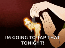 a cartoon of tinkerbell with the words i 'm going to tap that tonight on the bottom