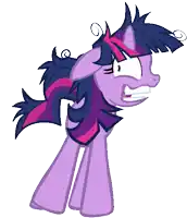 twilight sparkle from my little pony looks surprised with her mouth open
