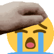 Crying Emoji Petting Petting Emoji Sticker - Crying Emoji Petting Crying Emoji Petting Emoji Stickers