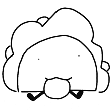 a black and white drawing of a taco with arms and legs and a mouth .