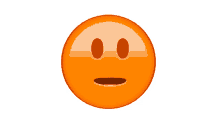an orange smiley face with its eyes closed and its mouth wide open