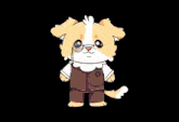 a cartoon dog is dancing on a stage with a microphone
