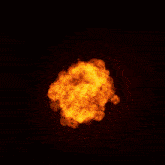 a large ball of fire with a blue line going through it