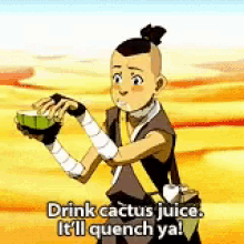 Avatar Sokka GIF - Avatar Sokka Drink Cactus Juice GIFs