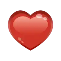 a red heart on a white background that is shiny