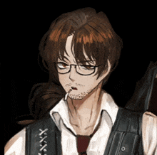 a drawing of a man with glasses and a beard