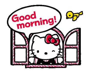 Hello Kitty Good Morning Sticker - Hello Kitty Good Morning Stickers