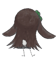 a drawing of a rabbit with the letter l on the tail