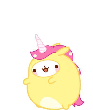 Spinning Molang Sticker - Spinning Molang Unicorn Stickers