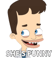 Shes Funny Nick Birch Sticker - Shes Funny Nick Birch Big Mouth Stickers