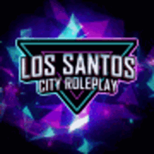 the logo for los santos city roleplay is a purple and blue triangle .