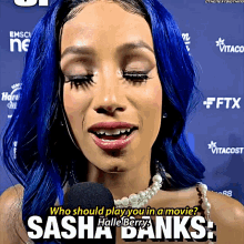 Sasha Banks Who Should Play You In A Movie GIF - Sasha Banks Who Should Play You In A Movie Halle Berry GIFs