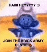 Brick Army Dancing Smurf GIF - Brick Army Dancing Smurf Join The Brick Army GIFs